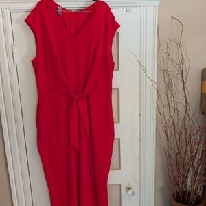 Vince Camuto Red Sleeveless Sheath Dress V-neck Cocktail